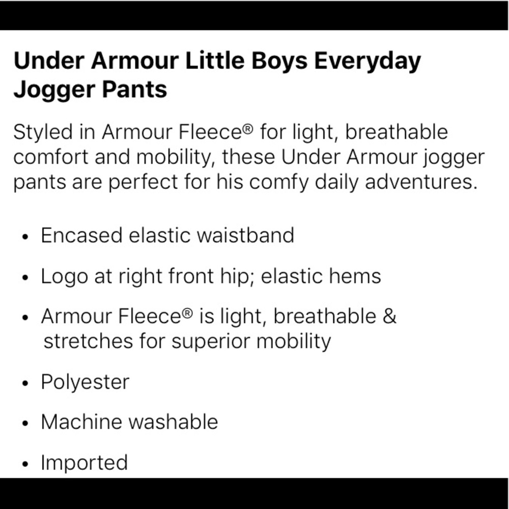 ๐NWT Under Armour Boys Size 7 Jogger Pants - Picture 3 of 8